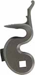 Flint cock, left, 1.42" throw, wax cast steel, as cast